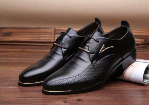 Robe D'affaires Pour Hommes Oxfords En Cuir Mocassins Plats À Lacets Chaussures Décontractées