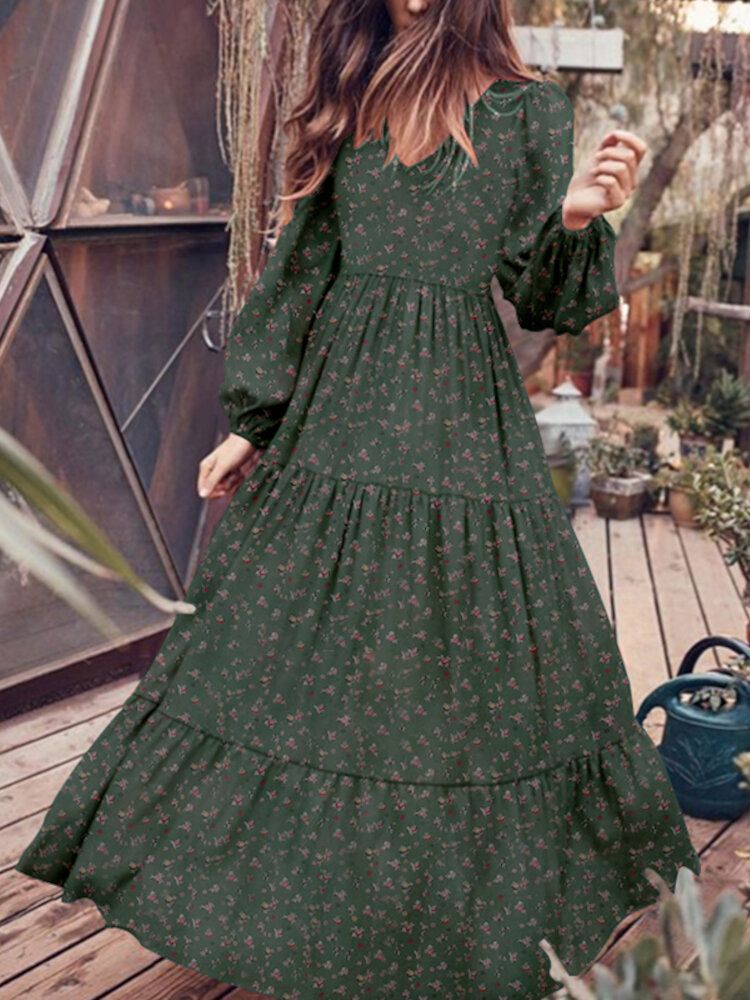 Robe Ample Décontractée À Imprimé Floral Et Col En V Pour Femmes