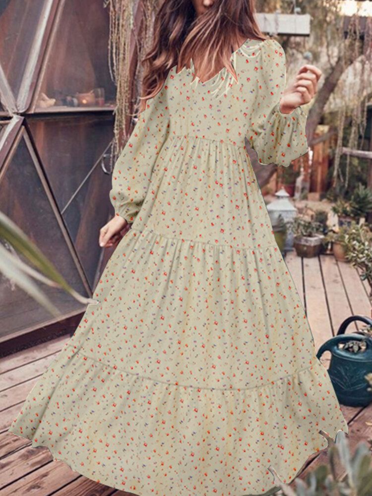 Robe Ample Décontractée À Imprimé Floral Et Col En V Pour Femmes