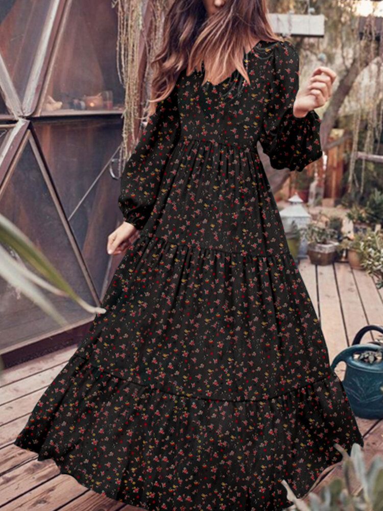 Robe Ample Décontractée À Imprimé Floral Et Col En V Pour Femmes