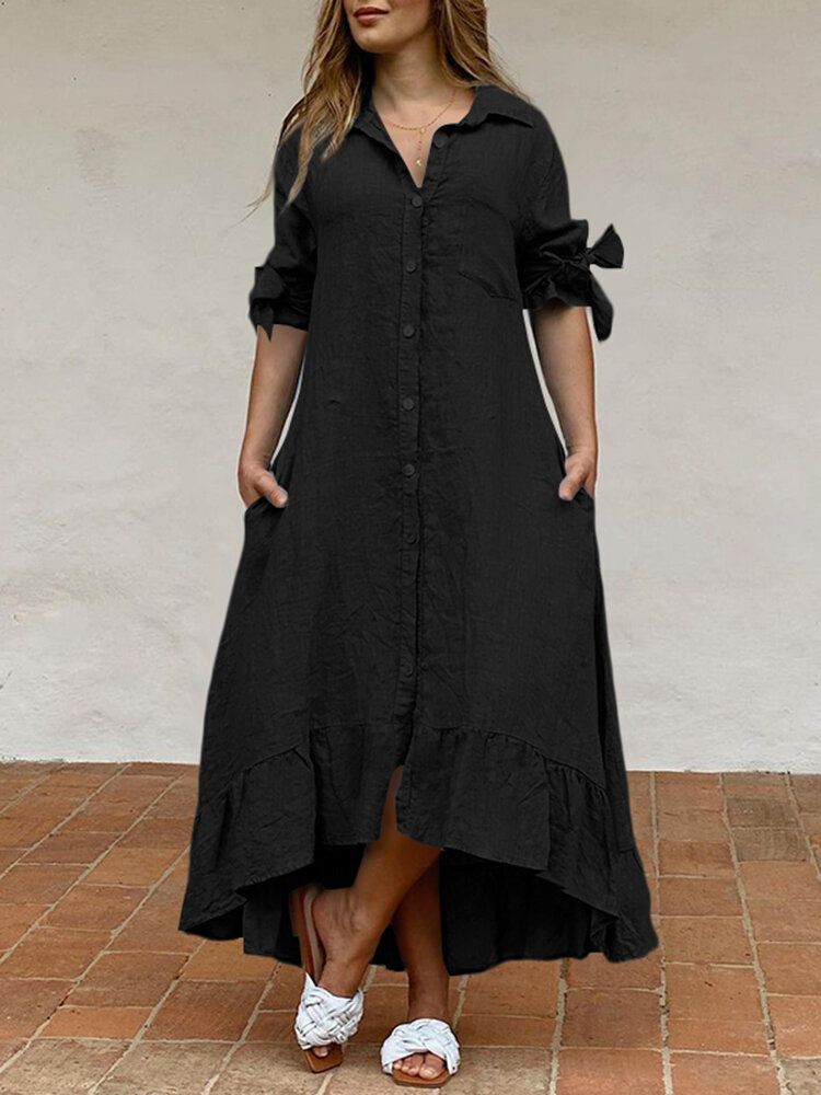 Robe Ample À Poches Latérales Plissées Streetwear