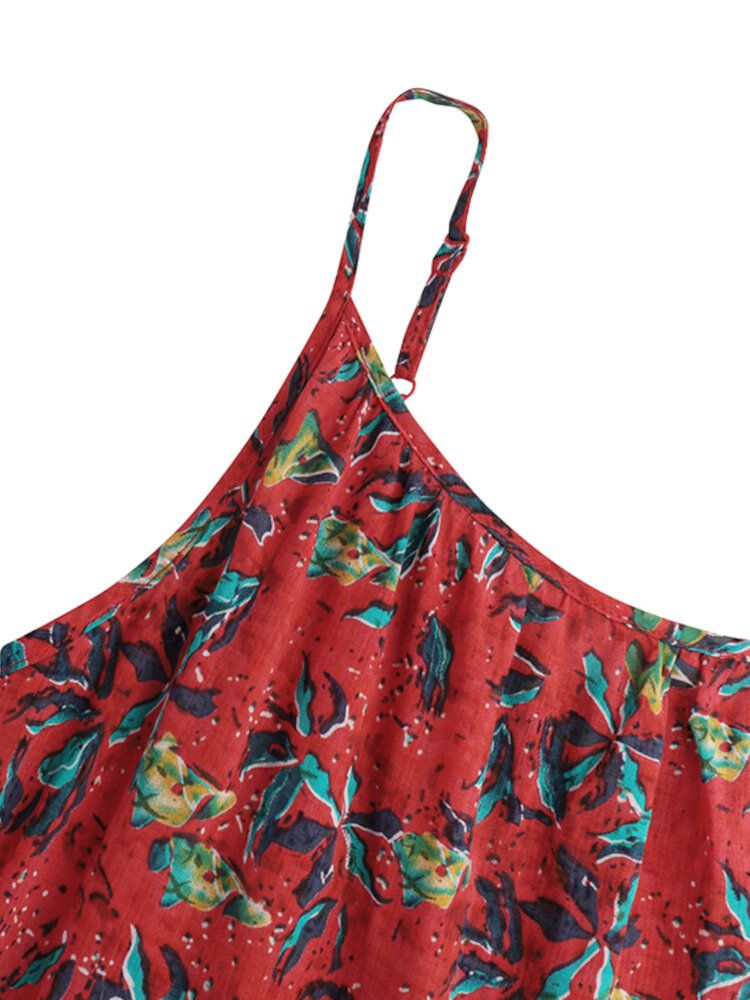 Robe Bohème D'été Ample À Imprimé Floral Et Col Rond Pour Femme