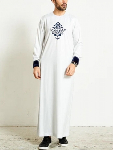 Robe Caftan Décontractée À Manches Longues Pour Hommes