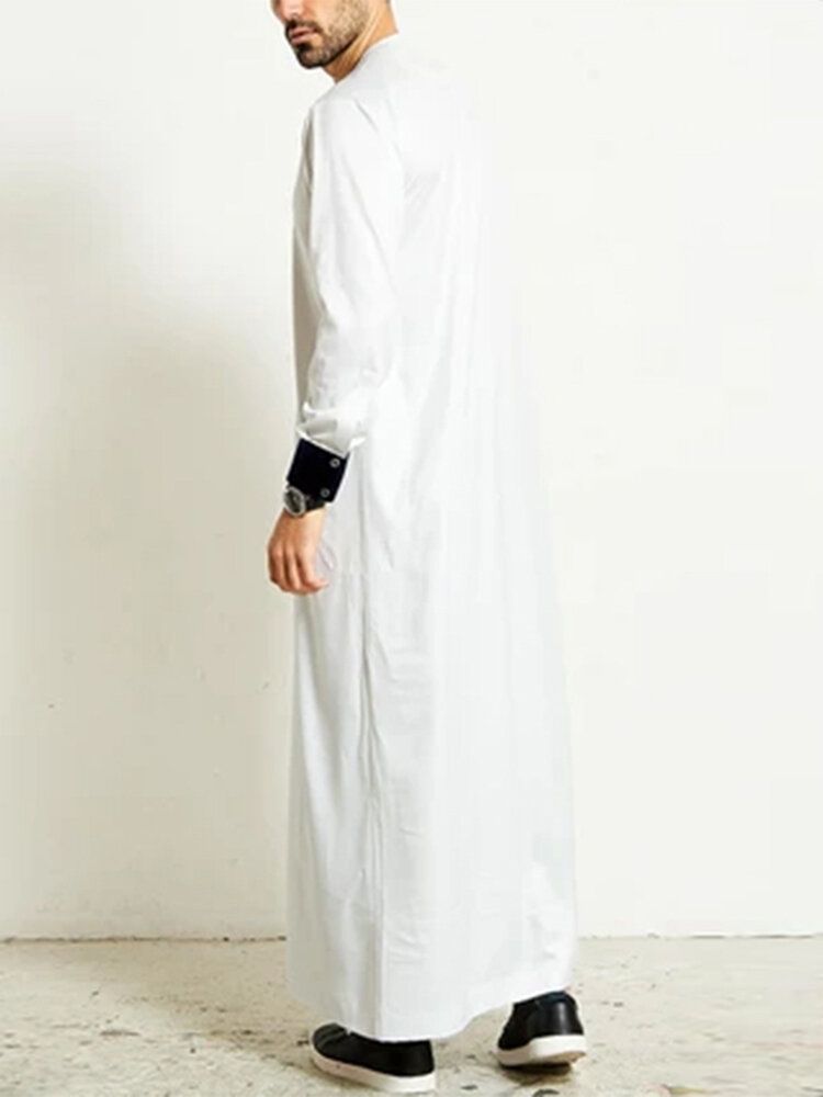 Robe Caftan Décontractée À Manches Longues Pour Hommes