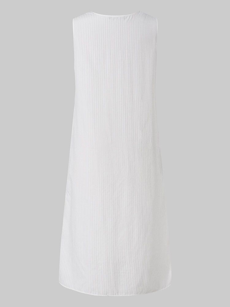 Robe Chemise Maxi Décontractée À Col En V Et À Boutons De Couleur Unie Pour Femmes