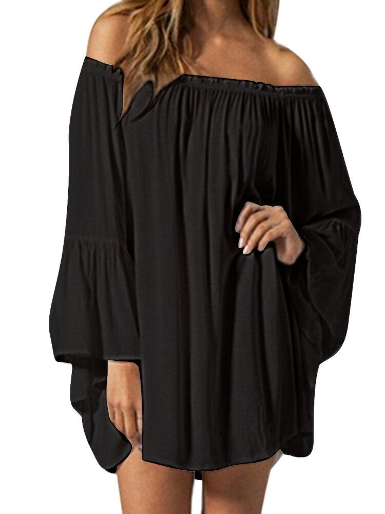 Robe Décontractée D'été Plissée À Épaules Dénudées Pour Femmes