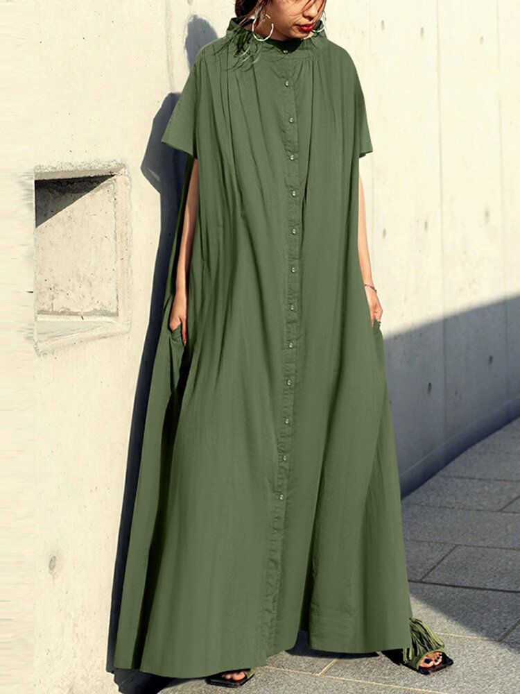 Robe Maxi Ample Plissée À L'avant De Style Bohème