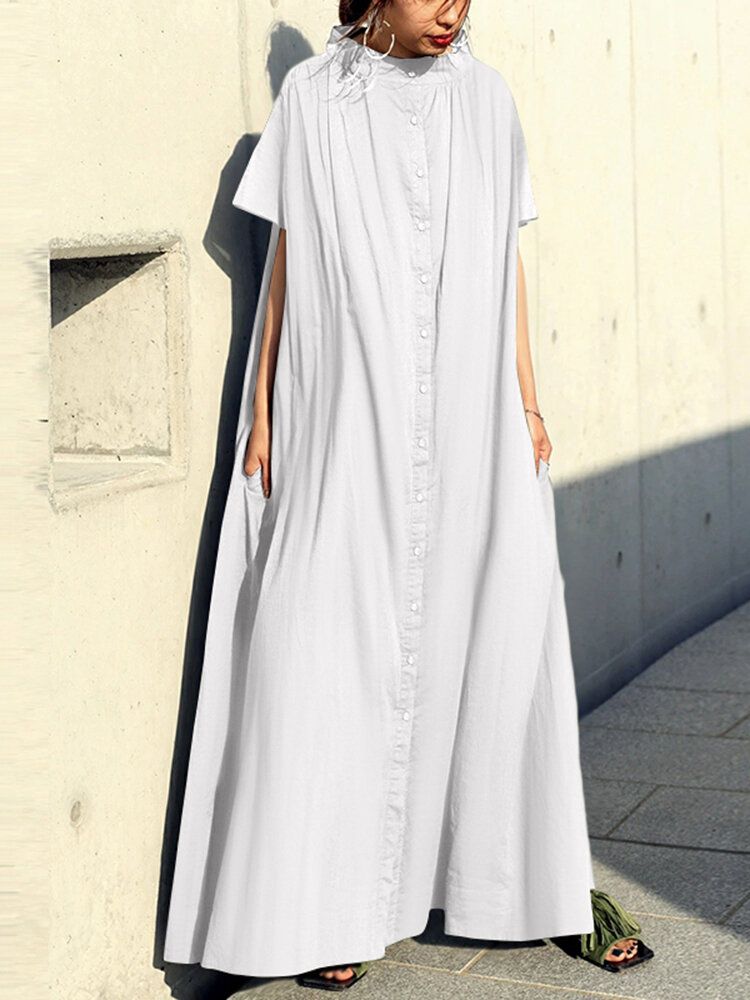 Robe Maxi Ample Plissée À L'avant De Style Bohème