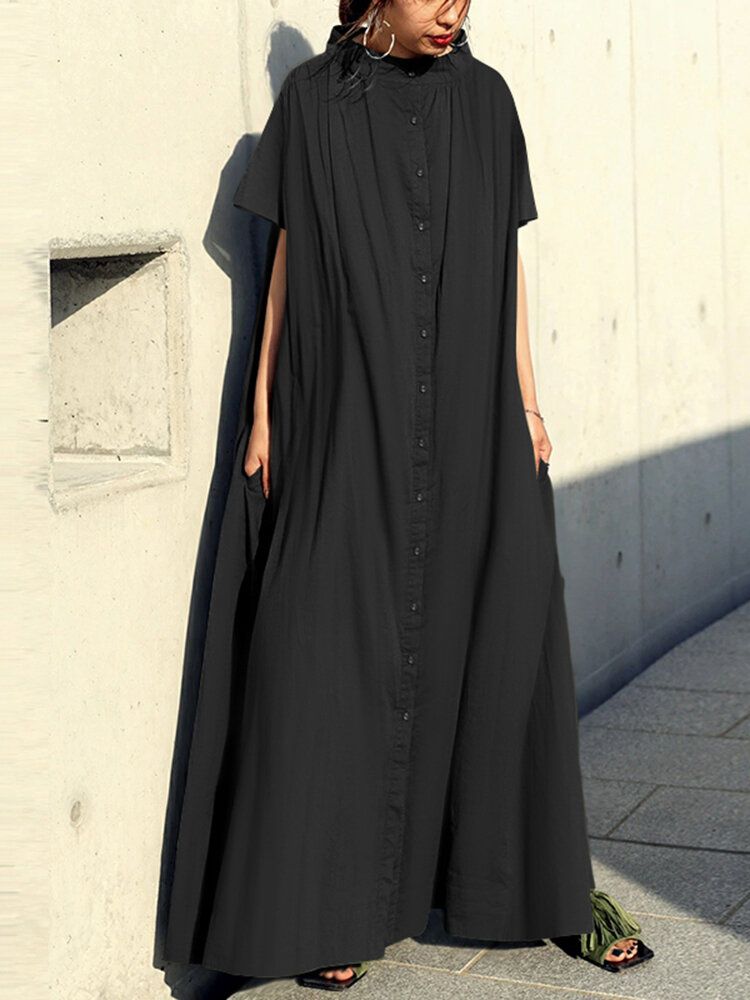 Robe Maxi Ample Plissée À L'avant De Style Bohème