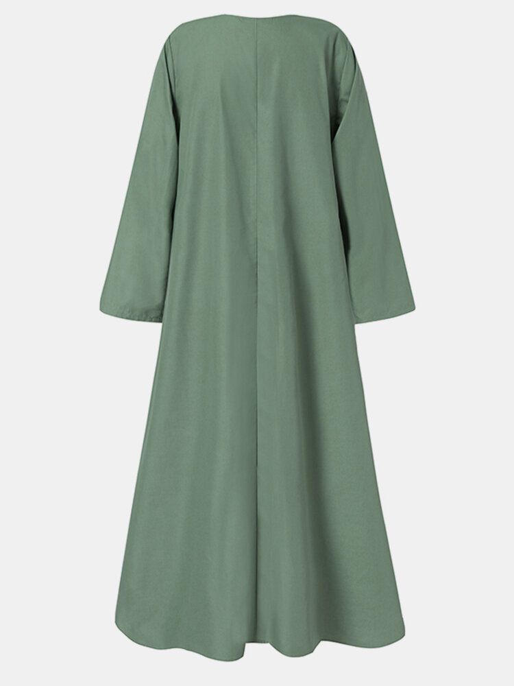 Robe Maxi Bohème À Manches Longues Et Col Carré Pour Femme Avec Poche Latérale