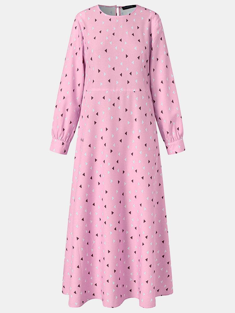 Robe Maxi Caftan Musulman Bohème À Imprimé Géométrique Pour Femmes