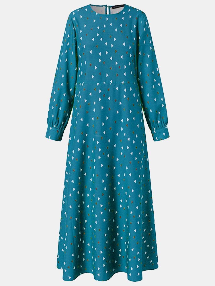 Robe Maxi Caftan Musulman Bohème À Imprimé Géométrique Pour Femmes