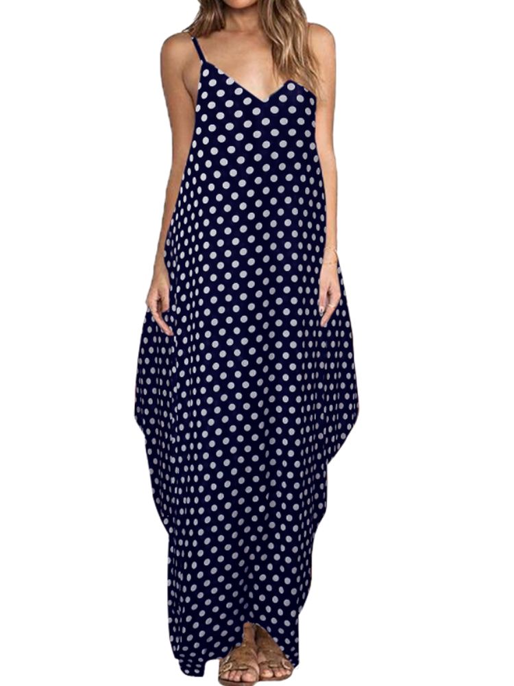 Robe Maxi D'été À Imprimé Géométrique Sans Manches Pour Femme