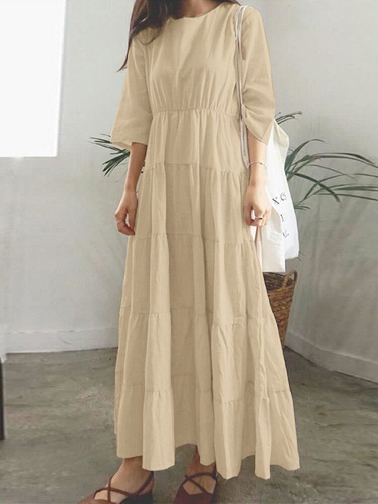 Robe Maxi À Manches 3/4 Pour Femmes