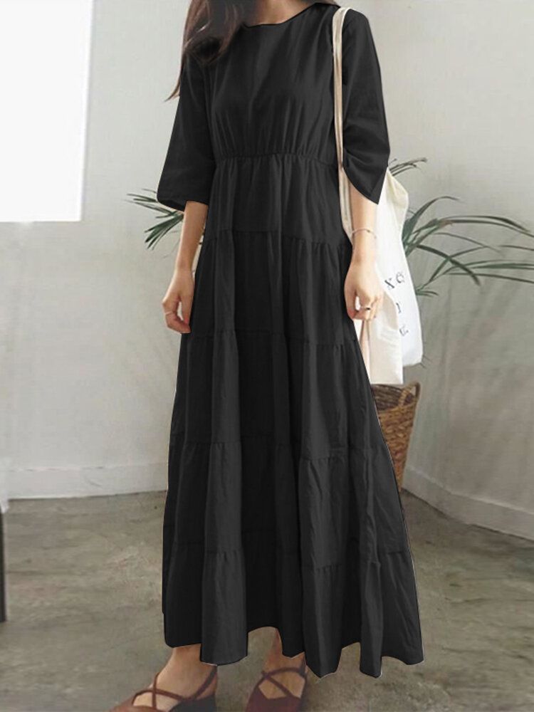 Robe Maxi À Manches 3/4 Pour Femmes