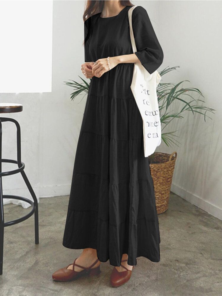 Robe Maxi À Manches 3/4 Pour Femmes