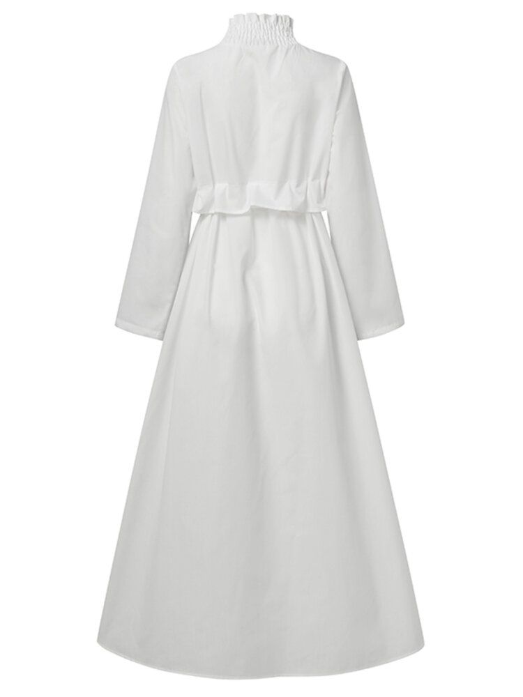 Robe Maxi Plissée À Manches Longues Pour Femmes