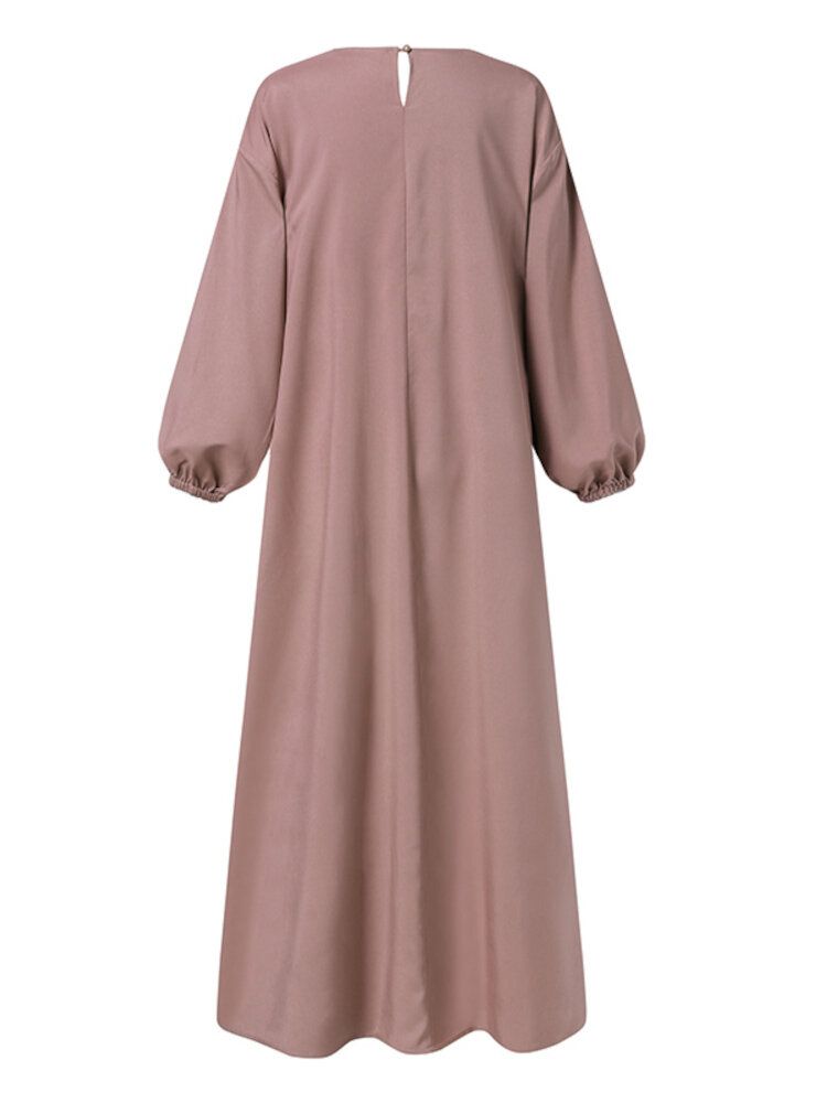 Robe Maxi Quotidienne Décontractée Pour Femme À Volants Et Ourlet À Manches Bouffantes