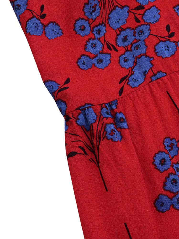 Robe Maxi De Vacances À Col En V Et Imprimé Floral