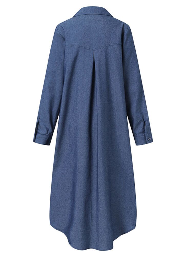 Robe Maxi De Vacances Décontractée À Revers Et À Manches Longues Pour Femmes