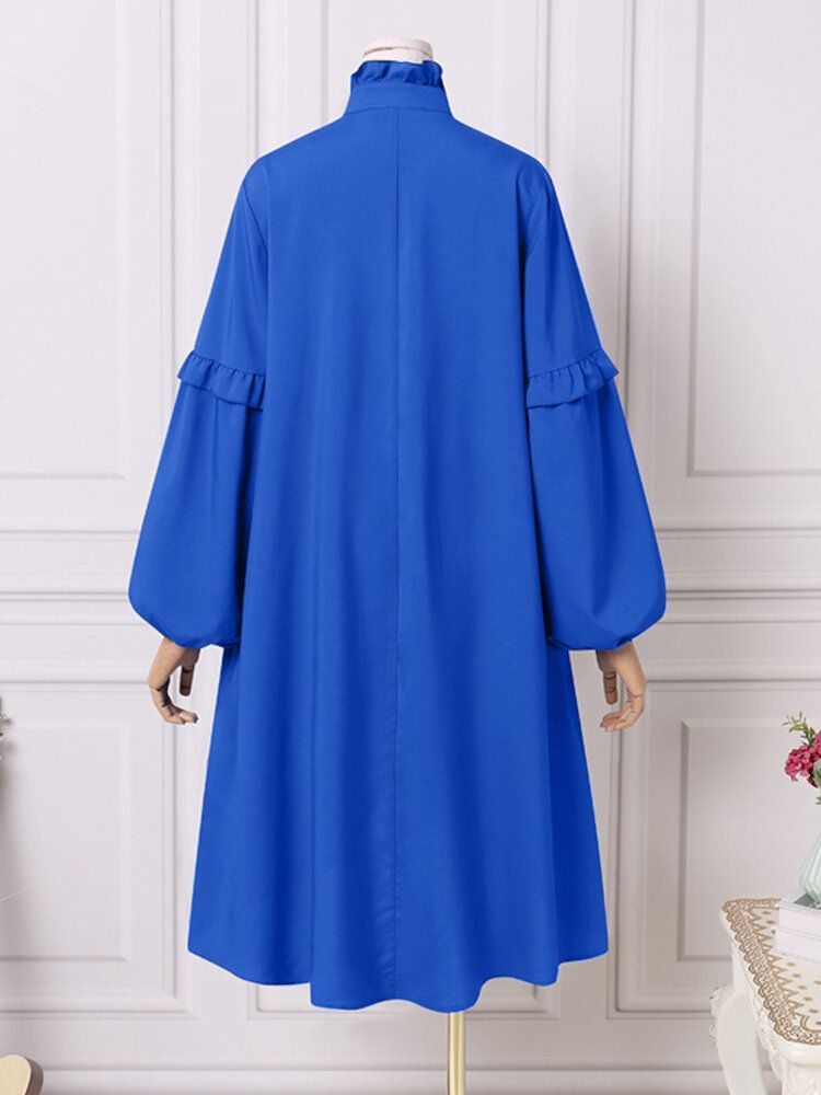 Robe Mi-longue De Banquet Décontractée À Manches Longues Plissée Pour Femmes