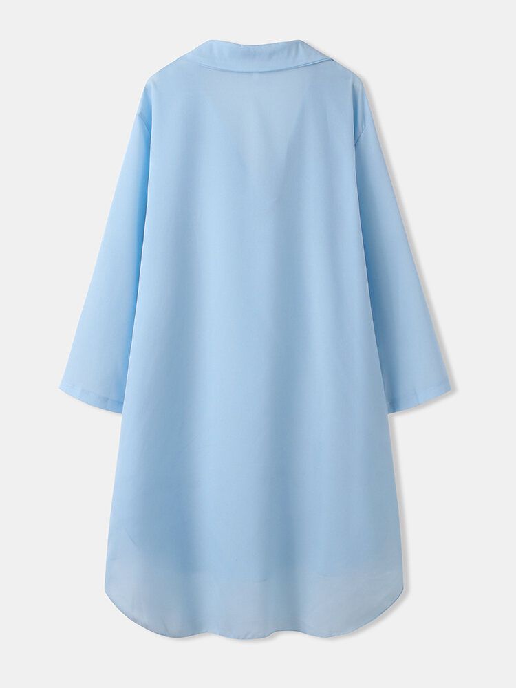 Robe De Plage À Ourlet Haut Et Bas De Couleur Unie Pour Femmes