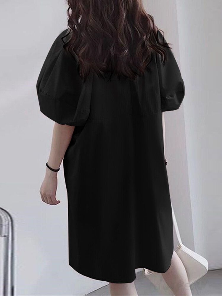 Robe De Style Bohème À Manches Bouffantes Pour Femmes 100% Coton