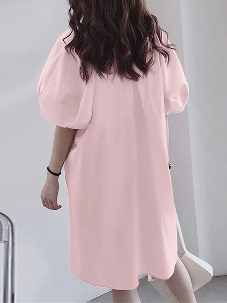 Robe De Style Bohème À Manches Bouffantes Pour Femmes 100% Coton