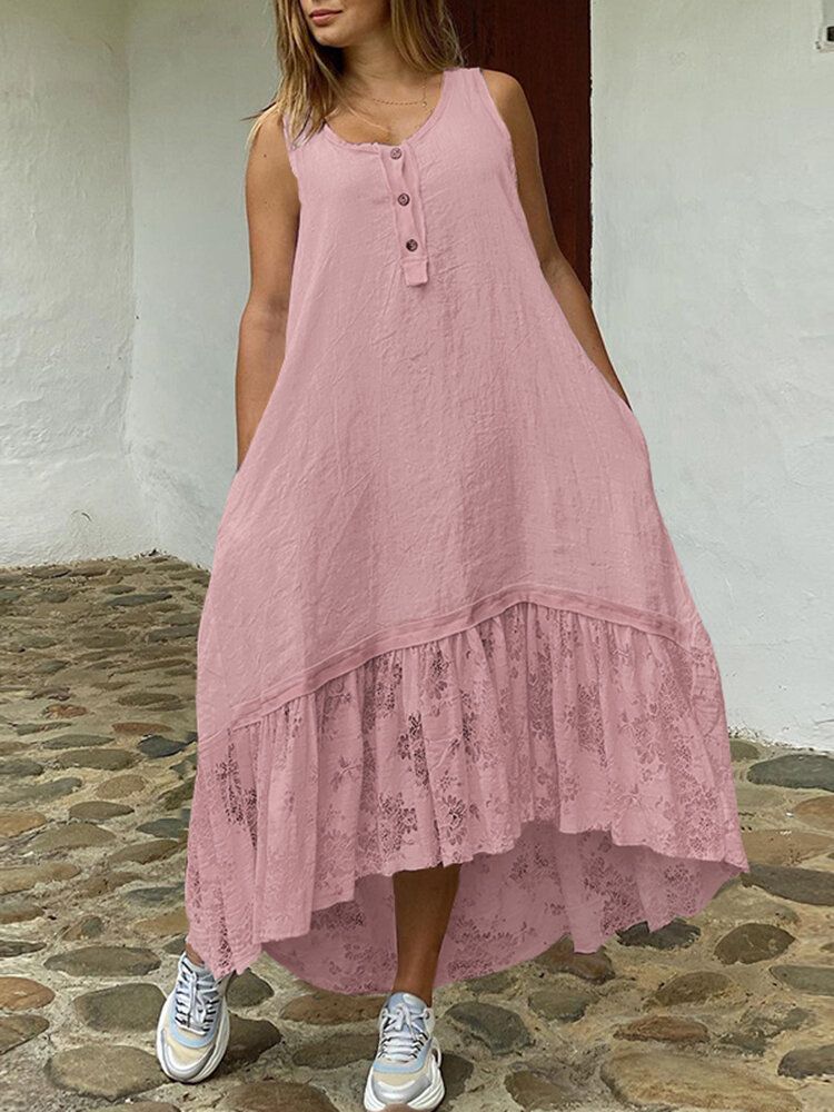 Robe De Vacances D'été Solide À Col En V Pour Femme