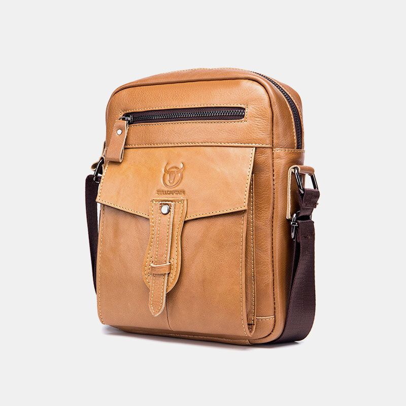 Sac À Bandoulière Antivol Multi-poches En Cuir Véritable Pour Homme