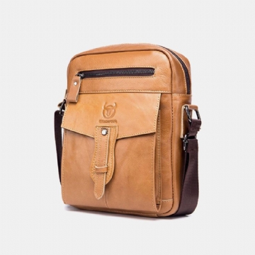 Sac À Bandoulière Antivol Multi-poches En Cuir Véritable Pour Homme