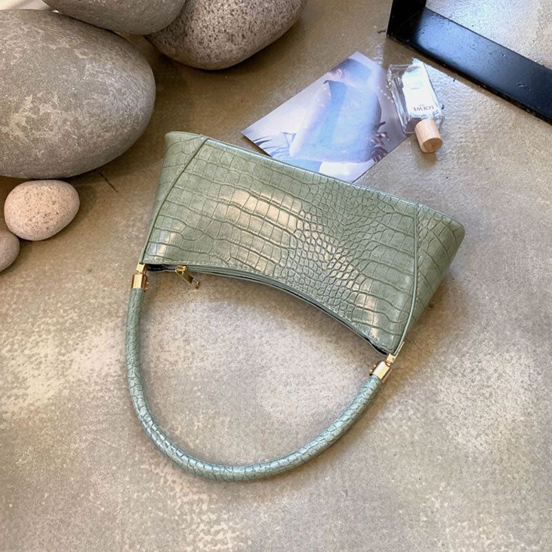 Sac À Bandoulière Cartable À Motif Crocodile Solide Pour Femmes