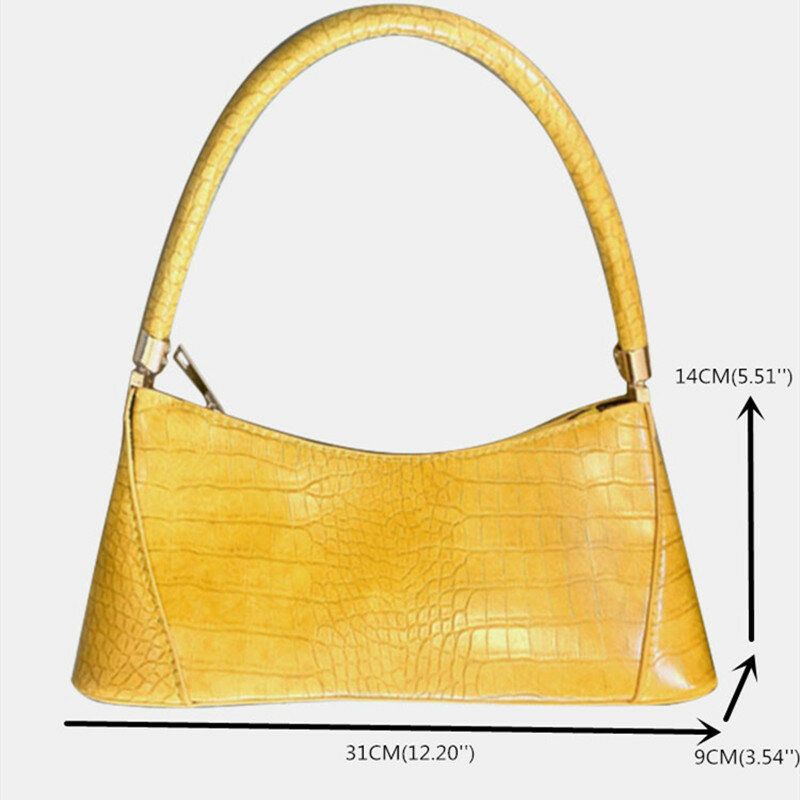 Sac À Bandoulière Cartable À Motif Crocodile Solide Pour Femmes