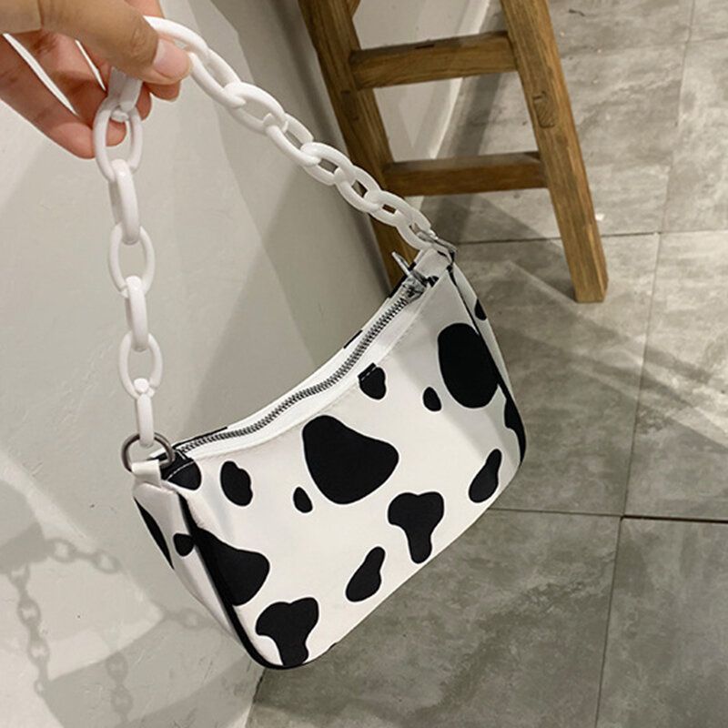 Sac À Bandoulière En Chaîne À Motif De Lait Pour Femmes