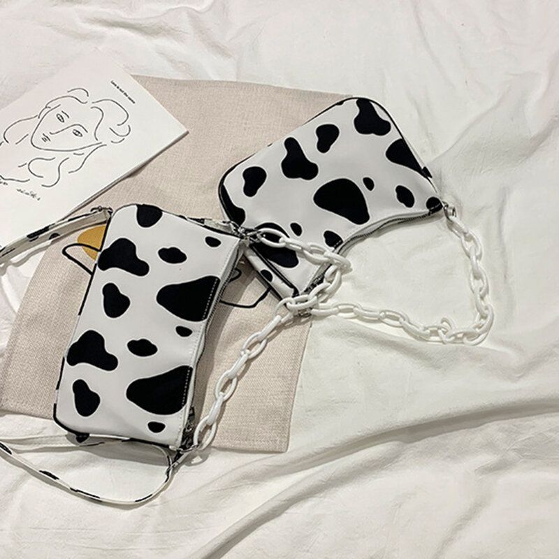 Sac À Bandoulière En Chaîne À Motif De Lait Pour Femmes