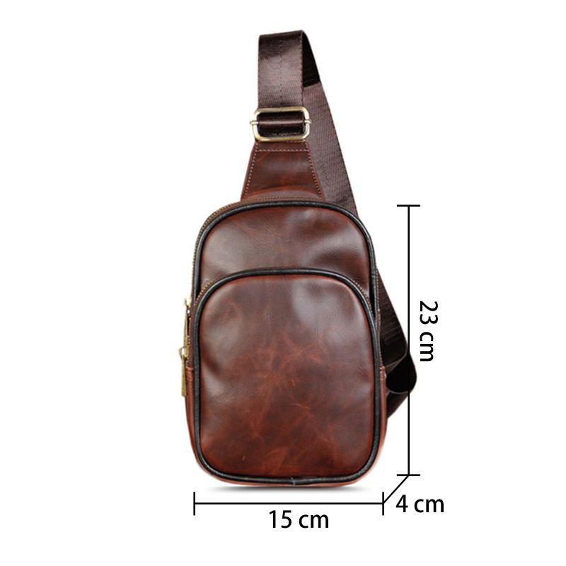 Sac À Bandoulière Étanche Vintage En Cuir Artificiel Pour Homme Sac À Bandoulière Portable Durable