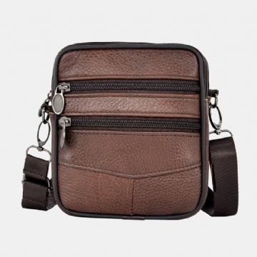 Sac À Bandoulière Multi-portage En Cuir Véritable Pour Homme