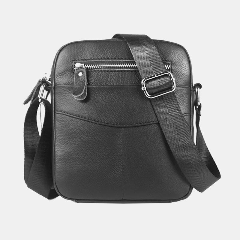 Sac À Bandoulière Multifonction Multicouches En Cuir Véritable Pour Hommes