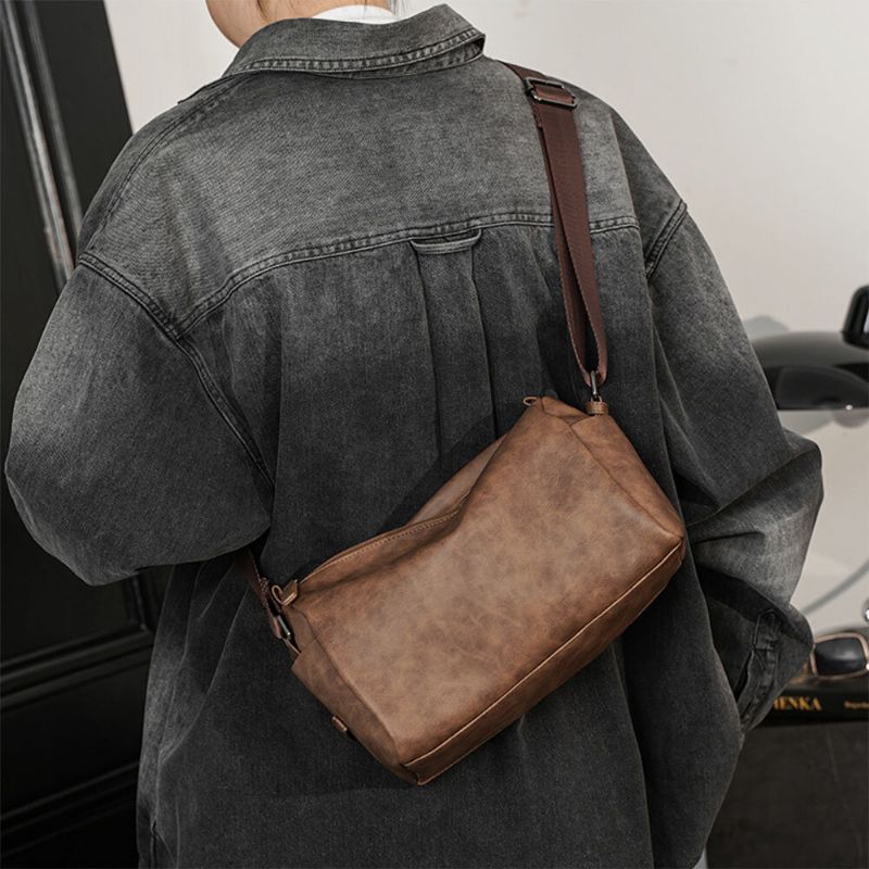 Sac À Bandoulière Multifonction Vintage En Simili Cuir Pour Homme