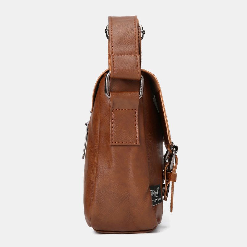 Sac À Bandoulière En Similicuir Multi-poches Vintage Imperméable Pour Homme