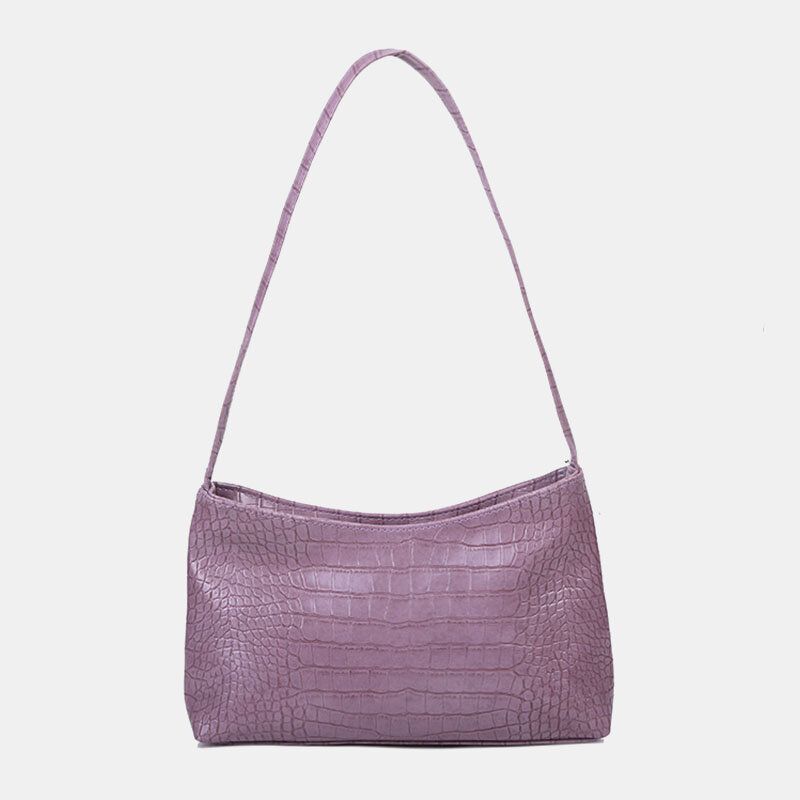 Sac À Bandoulière Solide À Motif Crocodile Pour Femme