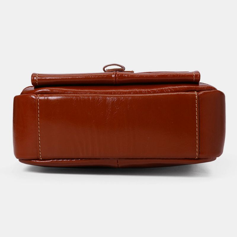 Sac À Bandoulière Vintage En Cuir Véritable Grande Capacité Pour Homme