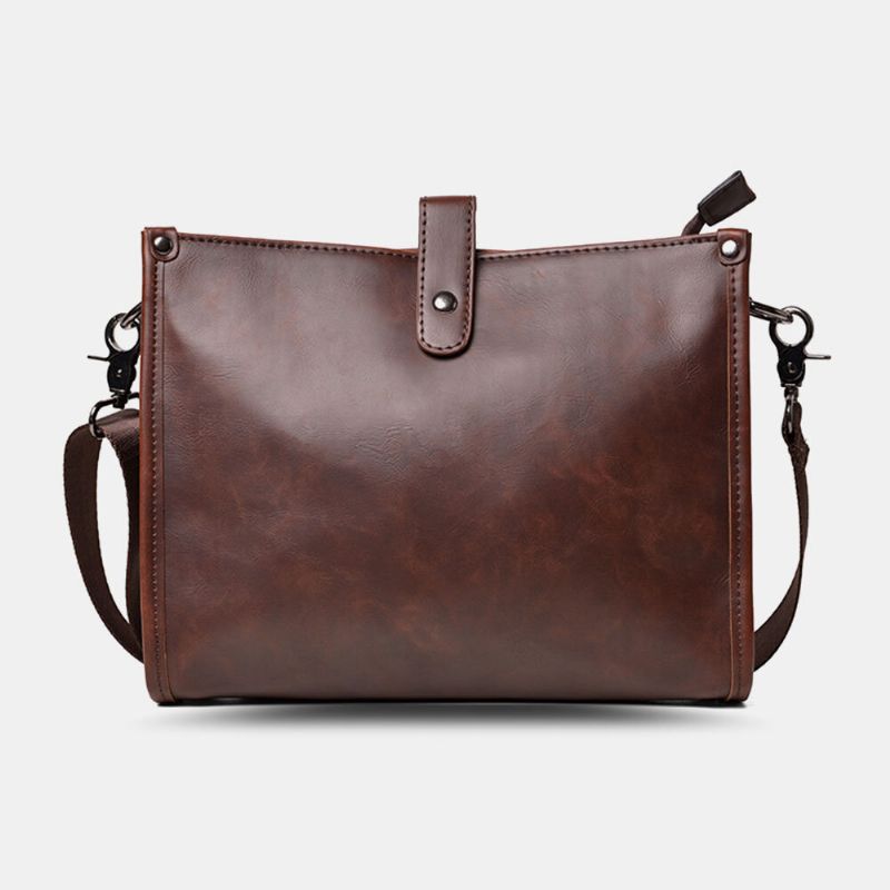 Sac À Bandoulière Vintage Grande Capacité Pour Homme En Simili Cuir