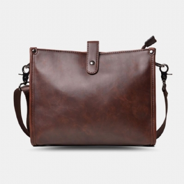 Sac À Bandoulière Vintage Grande Capacité Pour Homme En Simili Cuir