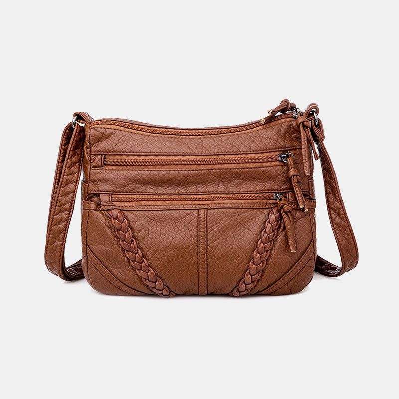 Sac À Bandoulière Vintage Multi-poches Pour Femme D'âge Moyen