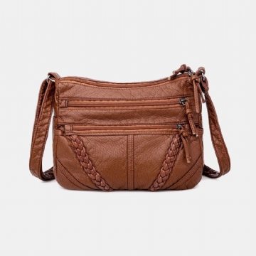 Sac À Bandoulière Vintage Multi-poches Pour Femme D'âge Moyen