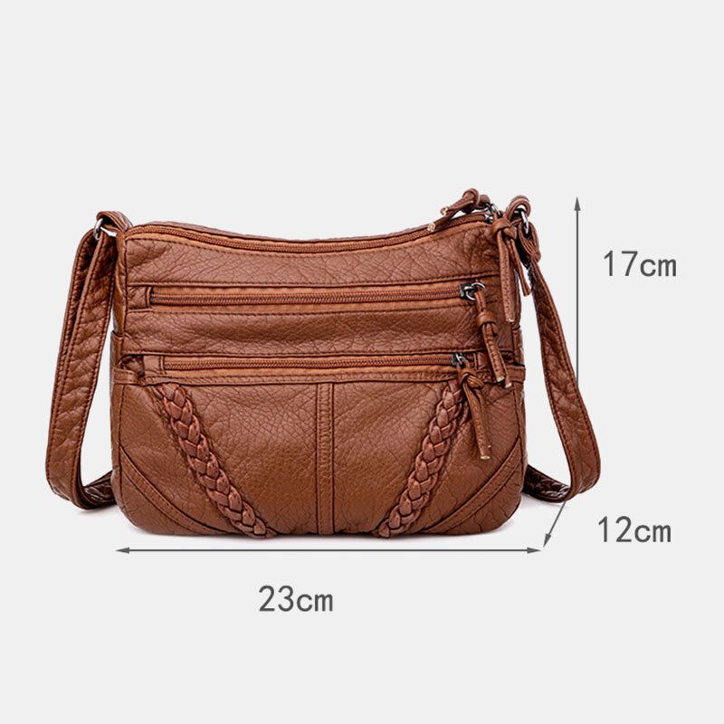 Sac À Bandoulière Vintage Multi-poches Pour Femme D'âge Moyen