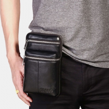 Sac Ceinture En Cuir Véritable Pour Homme Sac À Bandoulière Décontracté Sac À Bandoulière