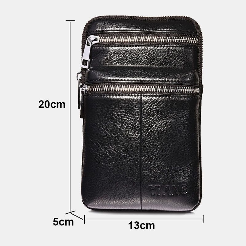 Sac Ceinture En Cuir Véritable Pour Homme Sac À Bandoulière Décontracté Sac À Bandoulière