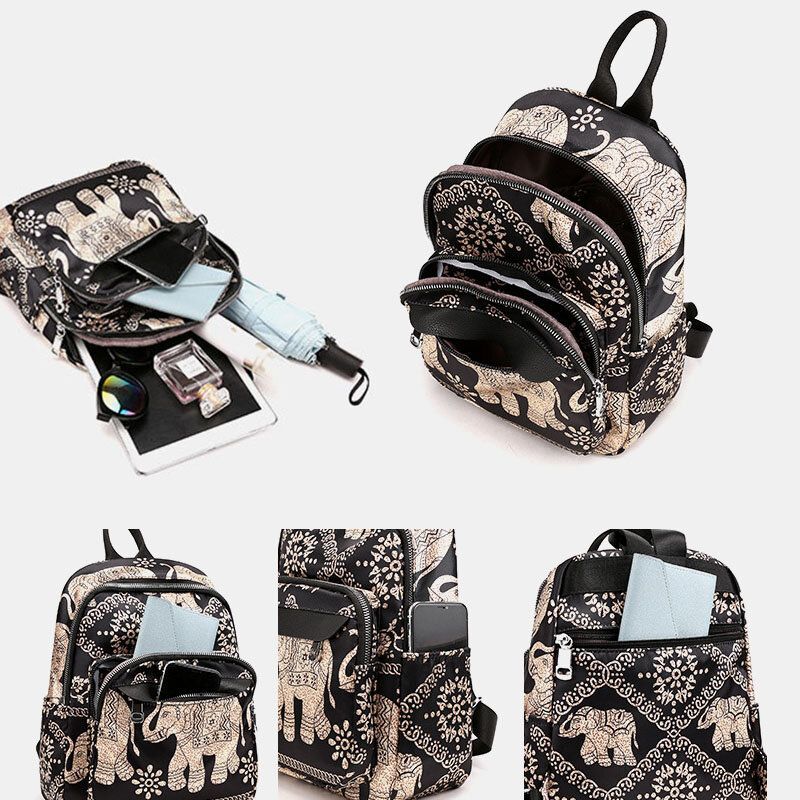 Sac À Dos Décontracté Pour Femme Sac De Voyage Imprimé Fleur Animale